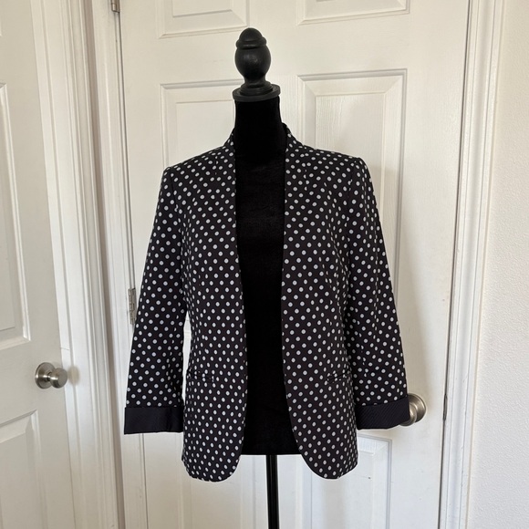 The Limited Jackets & Blazers - The Limited Navy and White Polka Dot Blazer